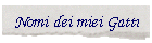 Nomi dei miei Gatti